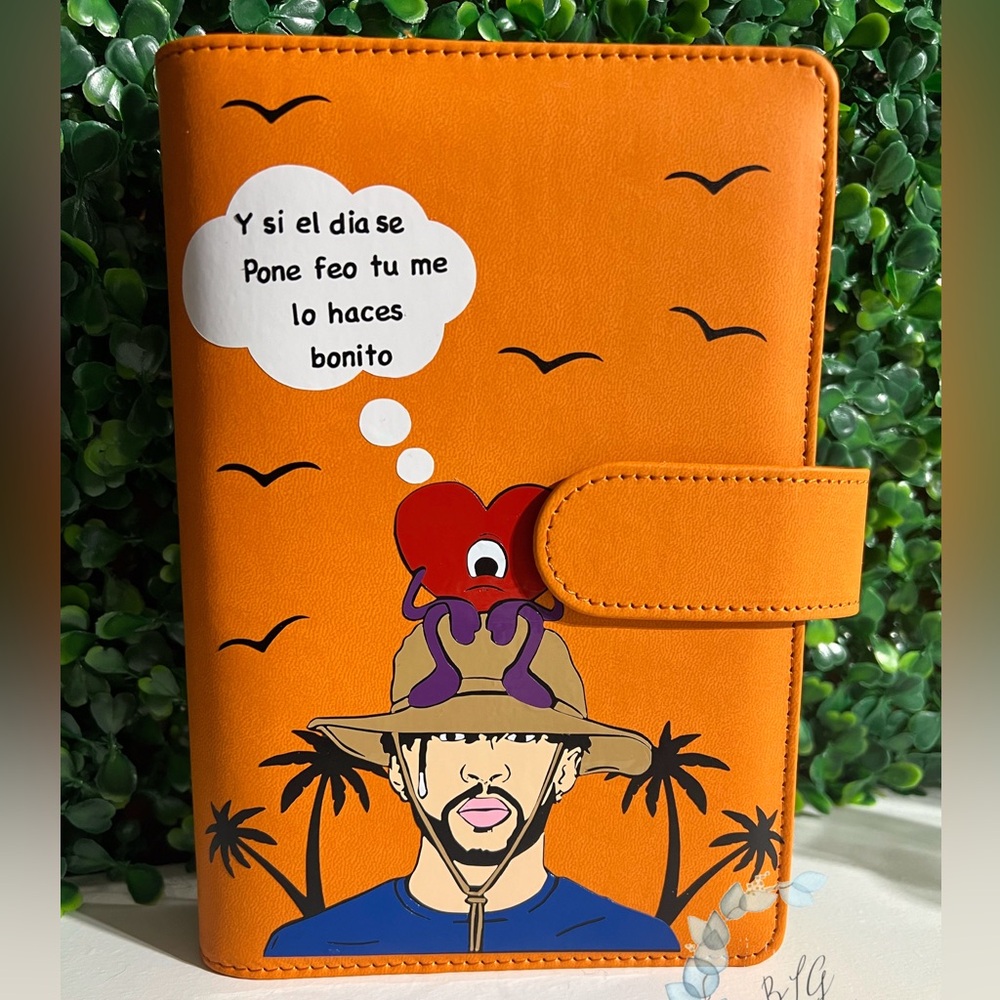 Orange Graphic Bad Bunny Budget Binder